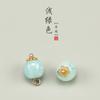 Fivela de botão de pedra natural Bingyan 11MM suporte de flor semicilíndrico botão de cheongsam botão decorativo para terno Tang Hanfu atacado