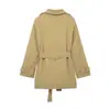 Venta al por mayor transfronteriza 2026 Moda europea y americana casual holgada con botones, gabardina acolchada con cinturón para mujer A68323