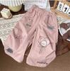 Jardineira Infantil Estampa Desenho Animado 2025 Primavera e Outono Nova Calça Casual Reta para Bebê Calça Exterior Esportiva Fashion