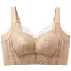 Novo sutiã de renda de luxo leve, sem aro, plus size, sutiã feminino confortável, tamanho de bojo BCD, faz os seios grandes parecerem menores, lingerie feminina