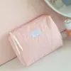 Bolsa de Cosméticos Floral Grande Capacidade Estilo Coreano Alto Valor Estético Bolsa Portátil para Armazenamento de Viagem Bolsa de Lavar Cosméticos de Algodão Fresco Macio