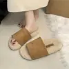 Pantuflas de Piel con Tira Única Estilo Hada Suela Gruesa para Mujer 2026 Nuevo Estilo de Otoño Modernas para Usar al Aire Libre Cómodas Pantuflas de Algodón para Interiores Zapatos de Piel