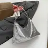 Nova Bolsa de Ombro Único Estilo Coreano Ins Grande Capacidade Lantejoula Nicho Bolsa de Mão Sob o Braço Bolsa Feminina Fashion Simples Saco Grande