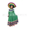 Tiro Real Halloween Disfraz Mexicano Estilo Étnico Cos Disfraz Capa Sombrero de Paja Adulto Niños Disfraz de Presentación