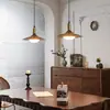 Luminária Pendente de Restaurante Estilo Vintage com Três Lâmpadas Ufo na Cor Nogueira, Luminária Japonesa Wabi-Sabi para Bar e Mesa de Jantar