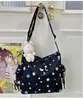 Bolso Mensajero de Clase de Gran Capacidad para Estudiante Chica Femenino Lindo Transparente Bolsa para Dolor Lunares Versátil Bolso de Hombro Tote