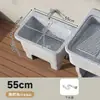 Fregadero de lavandería de piedra de cuarzo con tabla de lavar para uso interior y exterior, adecuado para patios de villas en planta baja y lavaderos de áticos, fregadero y lavabo integrados