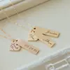 Joias europeias e americanas amam colares diy com letras longas, estilo simples, formato de coração, nicho, personalidade, colar reto de aço inoxidável