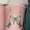 Corrente de Perna de Renda com Borlas de Borboleta Super Fada com um Design Único, Estilo Doce e Descolado para Garotas Modernas, Corrente de Perna Estilo Floresta Pura e Desejável para Mulheres