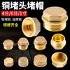 Tapón de rosca para tubería de agua de cobre puro, tapa de rosca, cabeza de tapón para agujero en la pared, tapón ciego de 4 puntos, tapa de tapón de rosca interna/externa de 6 puntos, tapón de cobertura
