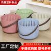 Cesta de Baño Portátil Cesta de Almacenamiento Baño Baño Cesta de Almacenamiento Cesta Grande de Plástico Hogar Cocina Cesta con Drenaje