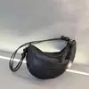 Couro de Ovelha da Primeira Camada Curtido ao Vegetal! Bolsa Meia-Lua Unissex de Nicho com Grande Capacidade, Bolsa de Ombro Transversal de Couro Genuíno High-End Estilo Ins