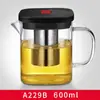 Tetera de Vidrio Personalizada Juego de Té Tetera de Vidrio de Alto Borosilicato Colador de Té Cafetera Resistente al Calor Antiescarcha Taza de Separación de Agua para Té