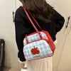 Bolsa de Uniforme Estilo Universitario para Niñas, Doble Uso Hombro Único y Espalda Doble, Bolsa para Fiesta de Estudiantes, Bolso de Hombro Portátil Manzana Dulce, Moderno