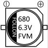 6. Condensador electrolítico SMD 3v680uf fabricante FOLLON 6.3X7.7 suministro de serie completa serigrafía fija