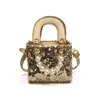 Bolsa de mano para niña estilo europeo y americano, nueva para primavera y verano, con lentejuelas para padres e hijos, bolso de mano de perlas para niños, bolso estilo occidental para mujer