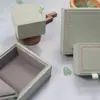 Caixa de Joias de Madeira Verde Menta de Ponta Caixa para Colares de Veludo Kun Borda Quente Dourada Rosa Caixa para Brincos