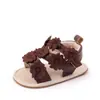 Sandálias Nova Primavera e Verão Sapatos para Bebê Menina Florzinhas Respiráveis Sapatos de Bebê para Interior Sola de Borracha Antiderrapante Sapatos para Crianças Pequenas