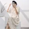Camisola de Algodão e Seda para Mulheres, Estilo Fino de Manga Curta para o Verão, Pijama Estampado Novo Estilo Chinês, Modelo Popular Online, Roupa de Casa Plus Size para Primavera e Outono