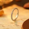 Anillo de Plata S925 con Circonita para Mujer Exquisito Super Brillante Anillo de Dedo Articulado Anillo de Dedo de Lujo Ligero Avanzado Anillo de Dedo con Diamantes