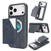 Compatible con carcasa de teléfono magnética dos en uno para iPhone 18, carcasa con ranura para tarjetas para Samsung S26, carcasa de cuero con carga inalámbrica MagSafe
