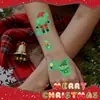 Pegatinas de Tatuaje Luminosas Populares Navideñas Transfronterizas Papá Noel Hombre de Jengibre Muñeco de Nieve Impermeables y a Prueba de Sudor Maquillaje para Cara y Manos