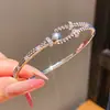 Pulsera con Cierre de Nudo Retorcido Redondo de Circonita Chapada en Oro Real de 18 Quilates para Mujer, Joyería Vintage de Lujo Ligero de Gama Alta
