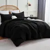 Kit de Alta Venta Transfronterizo Comercio Exterior Hotel Europeo y Americano B&B Dormitorio Estudiante Edredón Juego de Tres Piezas Color Sólido Ropa de Cama de Alta Gama
