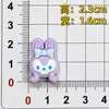 Parche de Goma Suave de PVC con Forma de Conejo y Lazo 3D de Dibujos Animados, Accesorios DIY para el Hogar, Refrigerador, Teléfono, Funda de Tableta
