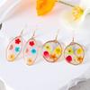 Moda transfronteiriça pequenas flores eternas frescas gota cola brincos margarida personalidade irregular amor geométrico joias pendente