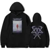 2026 Nuevo Exportación Patrón de Símbolo Negro Impreso Top de Cuello Redondo Sudadera con Capucha Algodón Blanco Gris
