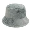 Sombrero de pescador de ala pequeña con cúpula de piel de conejo estilo coreano para mujer, color sólido, cálido, grueso, resistente al viento, con protección para las orejas, para otoño e invierno.