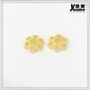 Al por mayor aleación chapado en oro hueco soporte para flores hecho a mano material con cuentas soporte para cuentas tapa de flor accesorios para joyería diy cuentas sueltas