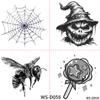 Novos produtos transfronteiriços em estoque Atacado Halloween Cartoon Tattoo Stickers Face Crianças Tattoo Stickers Adesivos de tatuagem de suor à prova d'água