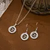 Aretes Pendientes Redondos Nuevos Transfronterizos de Acero de Titanio Estilo Callejero Europeo y Americano Acero Inoxidable para Hombre y Mujer Joyería de Diamantes Árbol de la Vida
