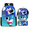 Mochila transfronteriza con estampado de dibujos animados para niños y niñas en jardines de infancia alrededor de Sonic