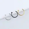Moda Europea y Americana anillo de labio de acero de titanio anillo de nariz de acero inoxidable anillo de nariz falso de acero de titanio tipo C clavo de nariz joyería para perforación suministro transfronterizo