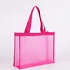 Bolsa de malla personalizada, bolsa de playa, bolsa de asas de nailon, bolsa de almacenamiento portátil multicolor de gran capacidad