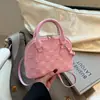 Bolso de Mujer de Textura Moderna de Comercio Exterior 2026 Nuevo Cuadros Forma de Concha Versátil Bolso de Hombro Individual Bajo el Brazo Bolso de Mano para Dama