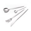 Conjunto de quatro peças principais portuguesas planas de aço inoxidável, espelho leve, faca, garfo e colher, utensílios de mesa