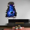Pegatina decorativa de pared con diseño de galaxia romántica azul elegante para dormitorio, sala de estar y sofá MU5004