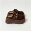 Pessoa Baixa Solado Grosso Aumento de Altura 6cm Plataforma Sapatos Birkenstock Feminino Outono 2026 Novo Estilo Externo Sem Costas Bico Fechado Meio Chinelo