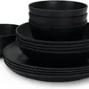 Venta Directa de Fábrica Plato para Ensalada de Fibra de Bambú Set de Vajilla para Adultos de 12 Piezas Bol Mezclador y Plato para el Hogar Imitación Porcelana