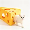 Cama Gato Feltro Queijo Triângulo, Cama Túnel de Brinquedo Poroso, Cama Modular Destacável para Todas as Estações, Tamanho: 60cm de Comprimento, 40cm de Largura, 30cm de Altura