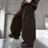 Calça Masculina 2026 Outono Novo Estilo: Calças Cargo Largas e Soltas, Calças de Pernas Curvas, Calças Longas Casuais para Crianças Mais Velhas