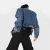 Diseño Irregular de Nicho Primavera y Otoño Hombrera Chaqueta de Mezclilla Gama Alta Punk Moderna Chaqueta Corta Hombre 2026 Moderna