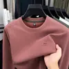 Sudadera de cuello redondo de algodón de fibra larga de Xinjiang para hombre, nuevo estilo de otoño, moda casual versátil para mediana edad, camiseta de manga larga de alta calidad para hombre