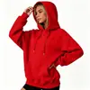 Logotipo personalizado, estilo europeo y americano, comercio electrónico transfronterizo, sudadera con capucha de corte holgado para otoño/invierno para mujer, estilo retro americano, forrada de polar, diseño simple
