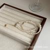 Pulsera Chenmo Light de lujo estilo retro coreano con perlas y diseño para mujer, estilo francés, estilo nicho, geométrica, hecha a mano.