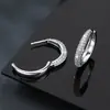 Pendientes de Aro de Media Luna de Moda Transfronterizos Europeos y Americanos Estilo Hip-Hop Pendientes de Moissanita Plata de Ley S925 Pendientes de Aro para Hombres y Mujeres